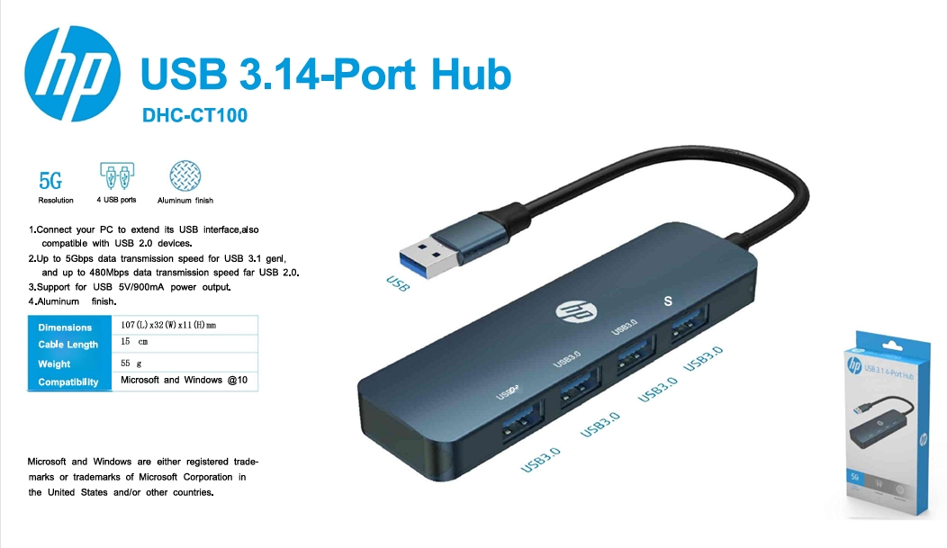 HP DHC-CT100 USB 3.0 TO 4PORTS