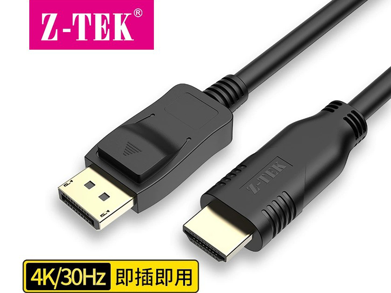 Z-TEK CABLE DISPLAY TO HDMI 1.8M 4Kx2K model ZY357