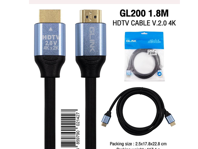 GLINK GL200 CABLE HDMI VERSION2.0 สายยาว 1.8เมตร