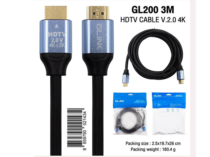 GLINK GL200 CABLE HDMI VERSION2.0 สายยาว 1.8เมตร