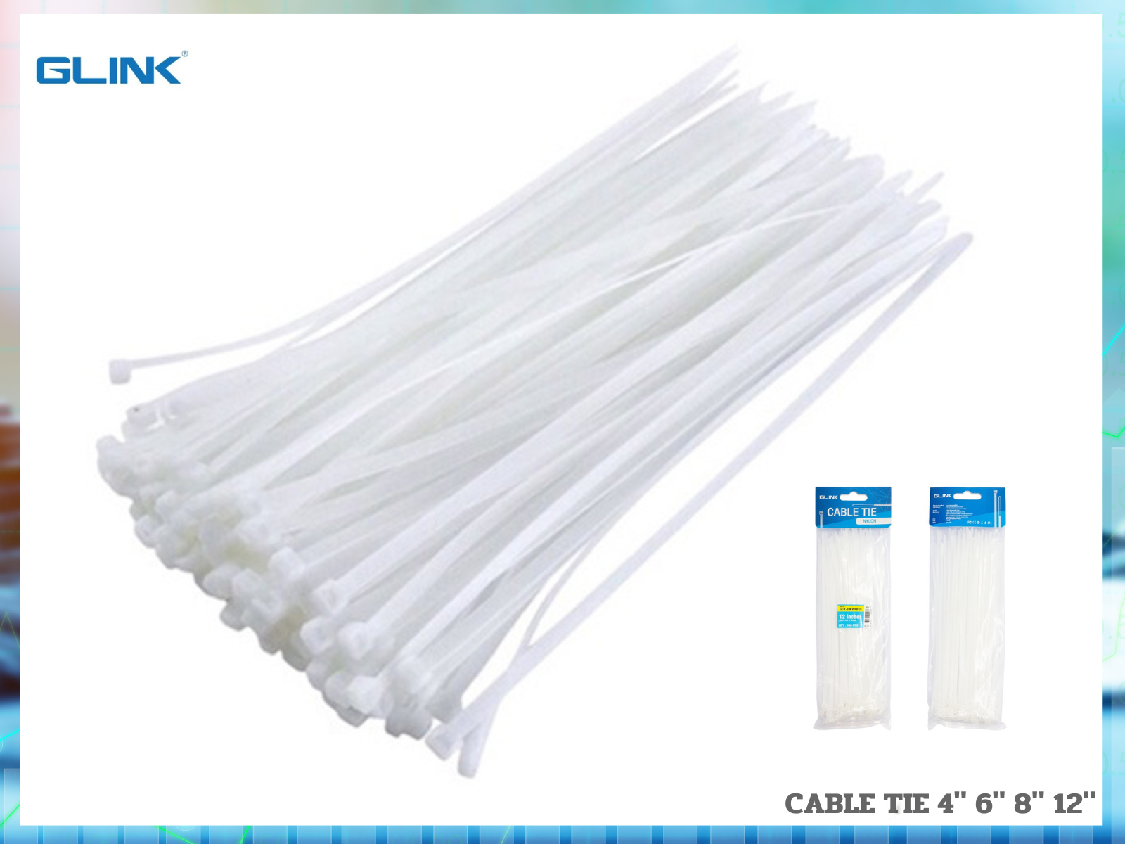 GLINK GCT-01B  CABLE TIE ยาว 4นิ้ว สีดำ แพ็ค 100ชิ้น