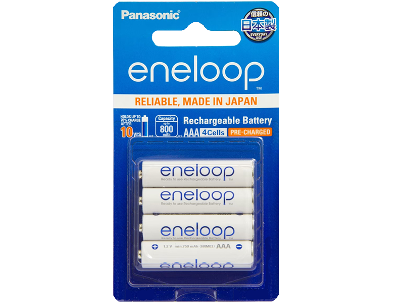 ถ่านชาร์จ Panasonic eneloop ขนาด AAA  800Mah. แพ็ค 4 ก้อน