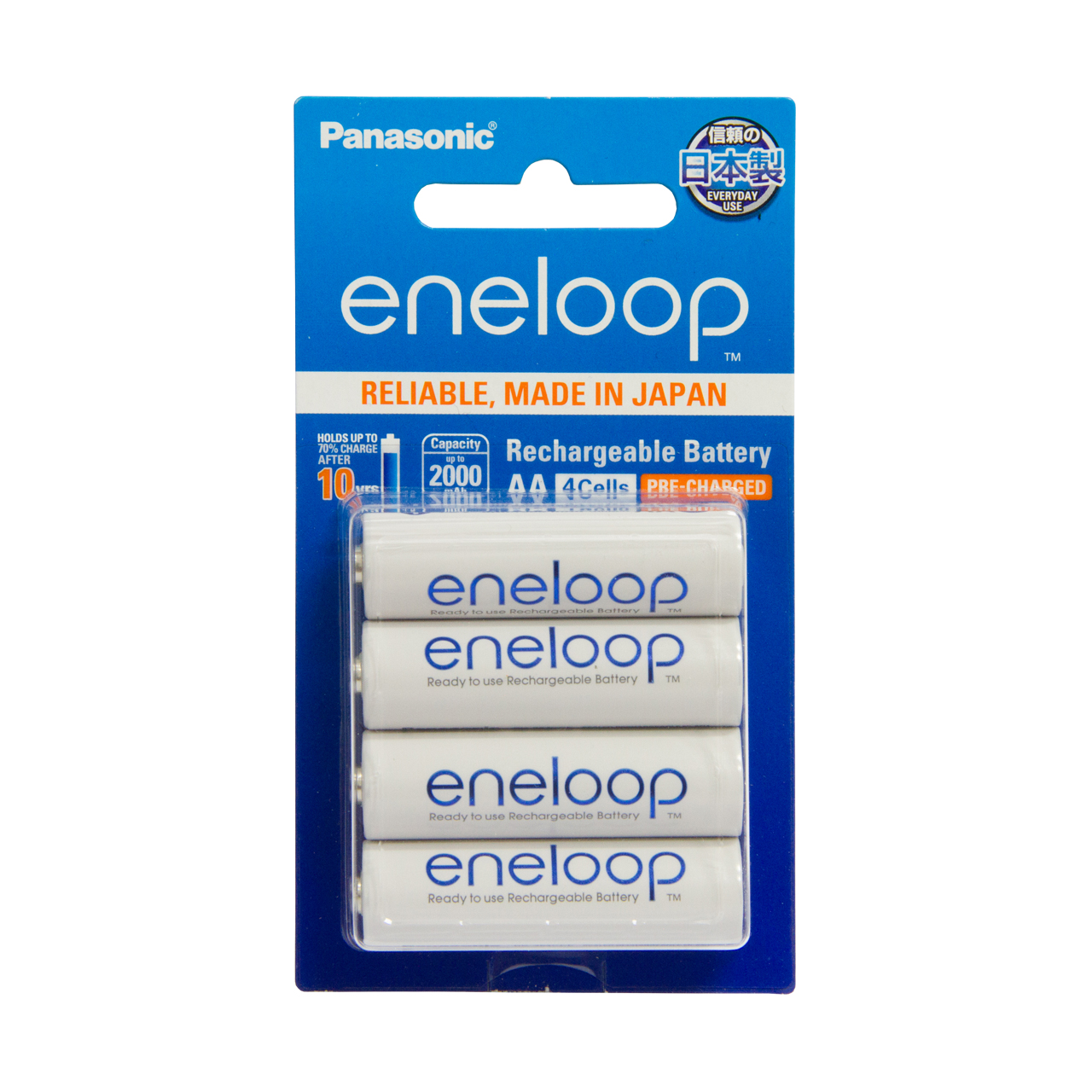 ถ่านชาร์จ Panasonic eneloop ขนาด AA  2000Mah. แพ็ค 4 ก้อน