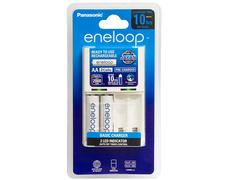 เครื่องชาร์จถ่านชาร์จ Panasonic eneloop พร้อมถ่านชาร์จ AA 2 ก้อน