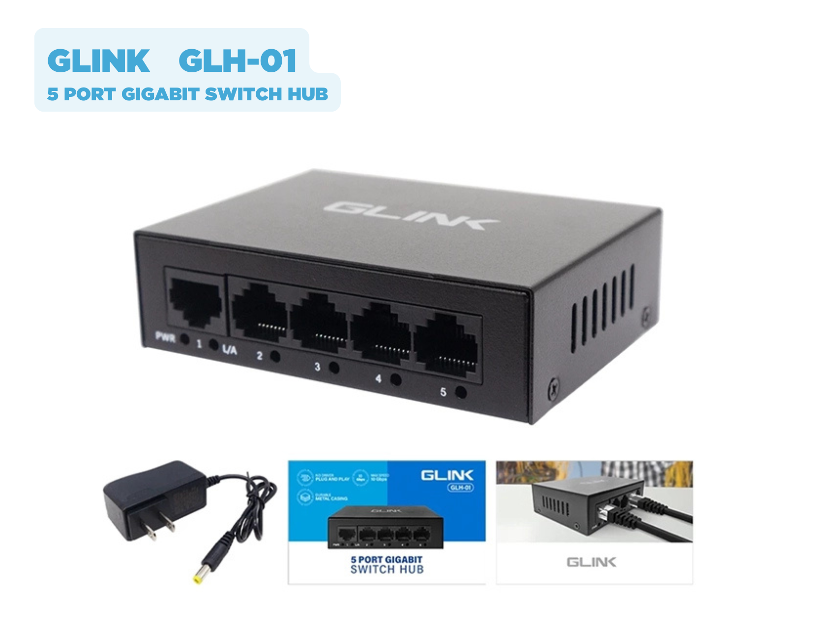 GLINK 5PORT GIGABIT SWITCH HUB Max Speed 10Gbps