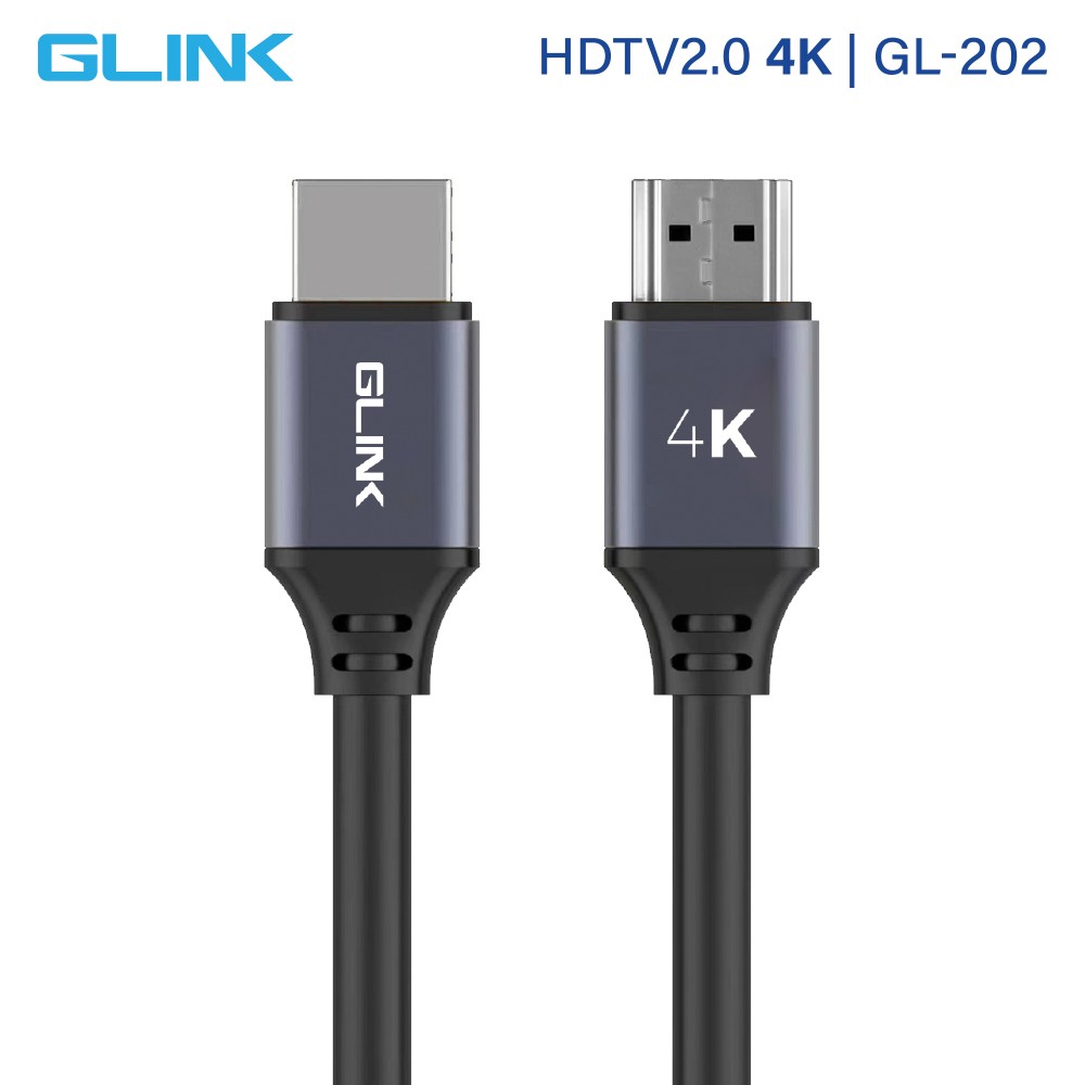 GLINK GL-202 HDMI V2.0 4K@60Hz. 18Gbps สายยางสีดำ 1.5เมตร