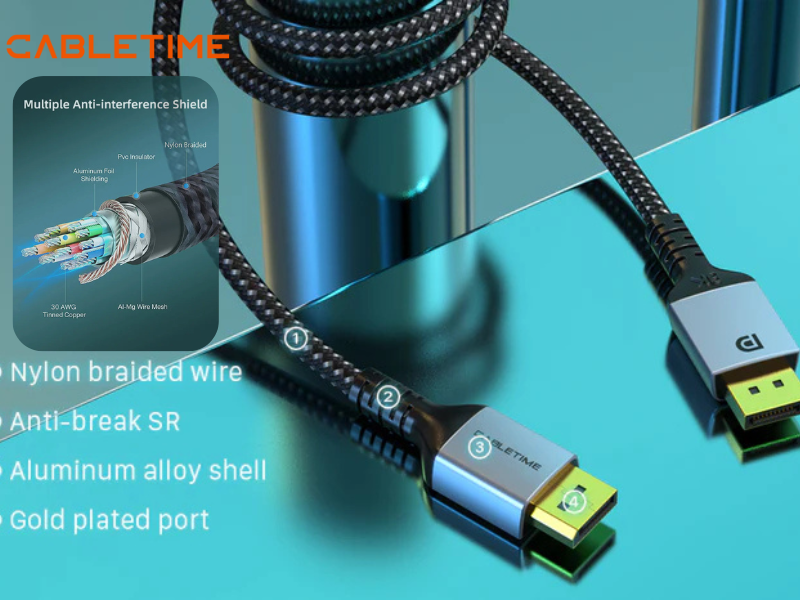 CABLETIME DISPLAY PORT V1.4 8K@60Hz. 4K@120Hz. 3.0M