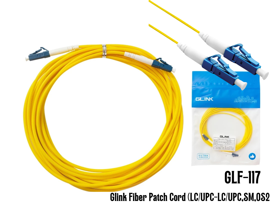 Glink Cable Fiber Patch Cord (LC/UPC-LC/UPC,SM,OS2  5.0M