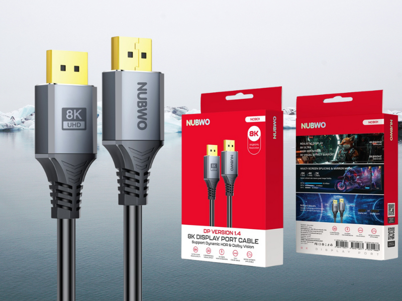NUBWO Model NCB01 DISPLAY PORT V1.4 CABLE 8K@60Hz. สายยาว 2 เมตร