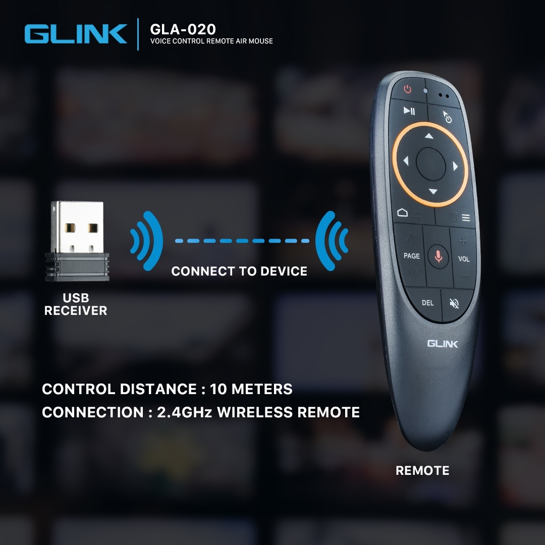 Glink Smart Remote Voice Control Wireless 2.4G รีโมท Air Mouse Voice Control รุ่น GLA020 Glink Smart Remote Voice Control Wireless 2.4G รีโมท Air Mouse Voice Control รุ่น GLA020