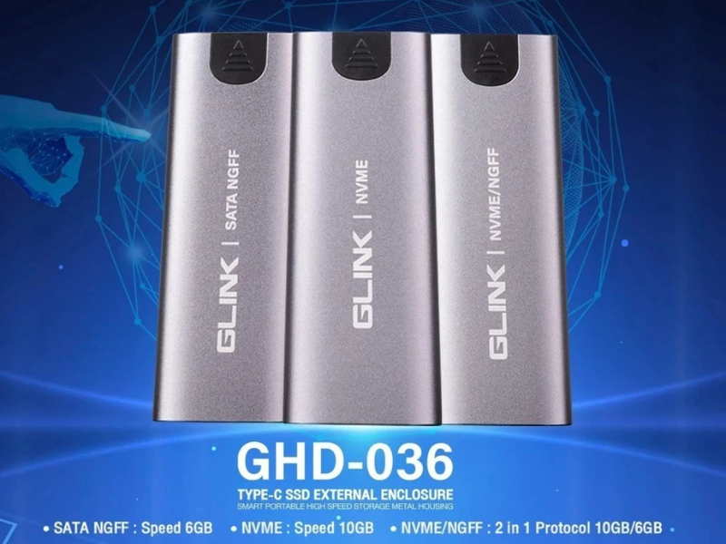 GLINK กล่องใส่ SSD EXTERNAL TYPE-C GLINK รุ่นGHD 036- NVME