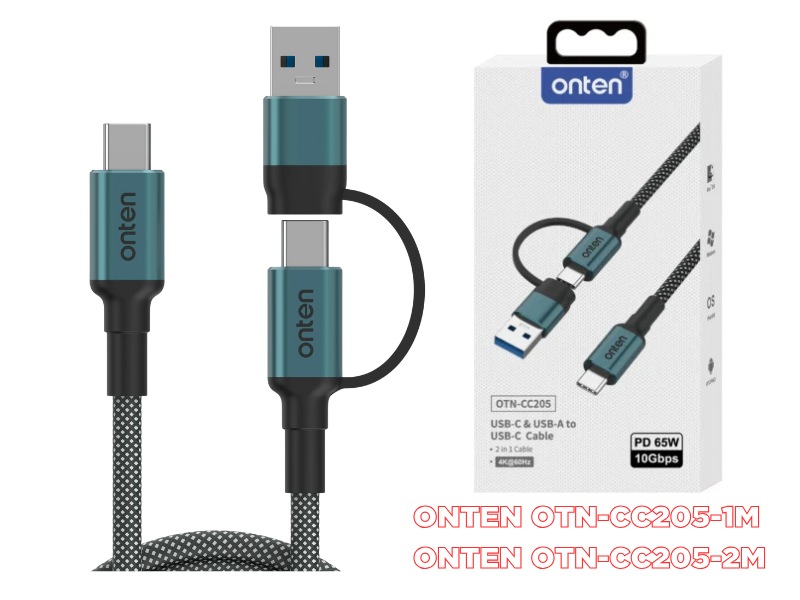 ONTEN CC205 USB3.2 10Gbps Cable Support Video 4K60Hz สาย Type C 1.0M