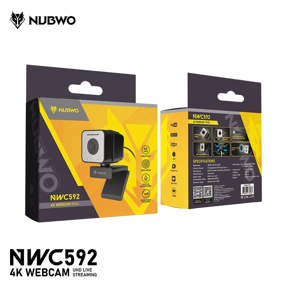 NUBWO กล้องเวปแคม 4K UHD AUTO FOCUS รุ่น NWC592