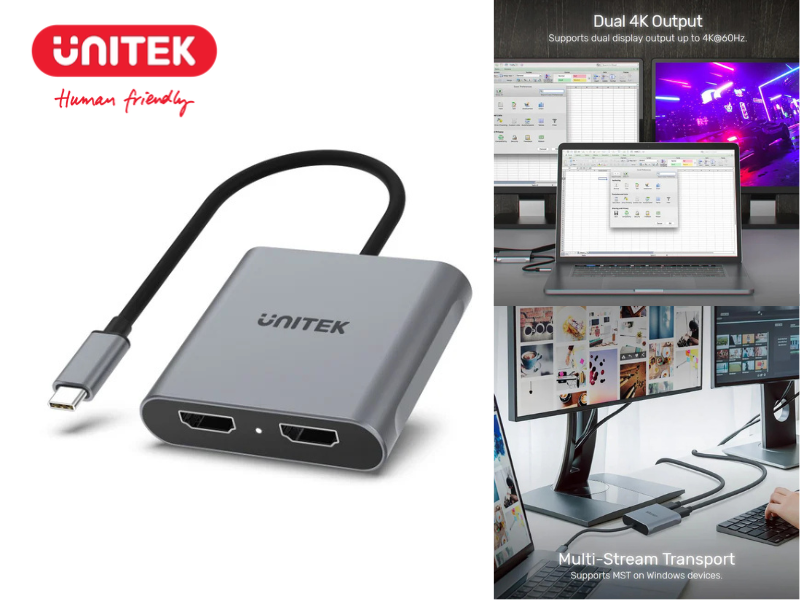 UNITEK USB TYPE-C TO DUAL HDMI 4K ADAPTER UNITEK USB TYPE-C TO DUAL HDMI 4K ADAPTER