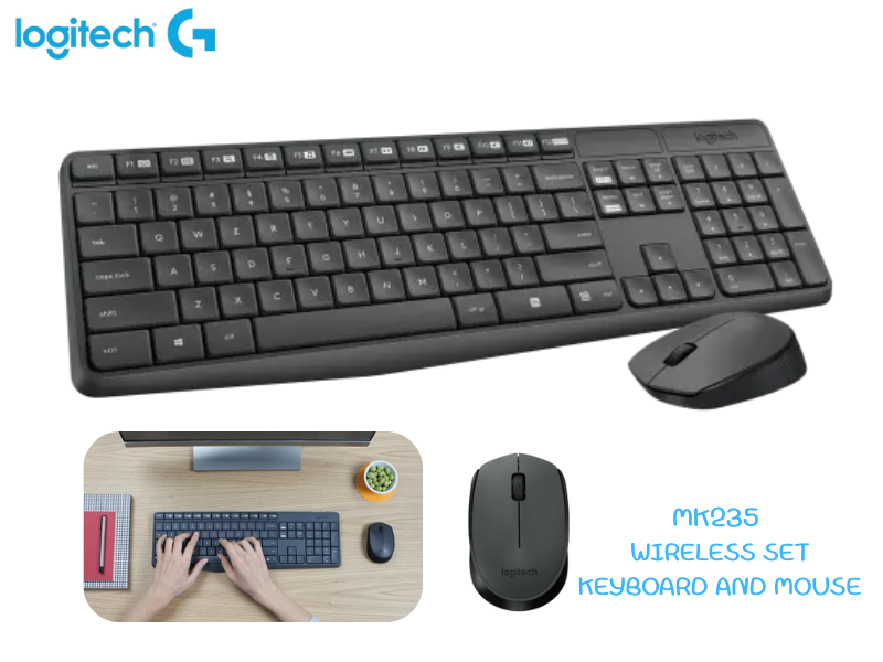 LOGITECH WIRELESS SET KEYBOARD+MOUSE รุ่น LG-MK235
