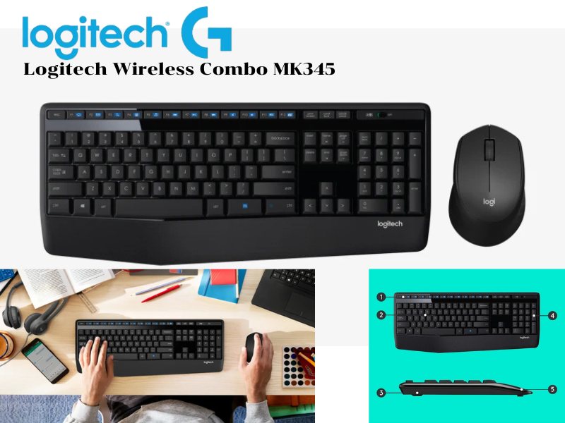 LOGITECH WIRELESS SET KEYBOARD+MOUSE รุ่น LG-MK345