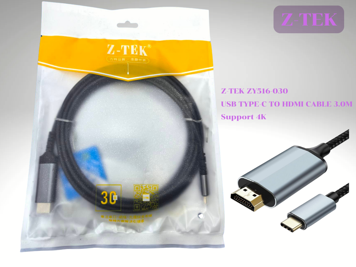 Z-TEK USB TYPE-C TO HDMI CABLE สายยาว 1.8เมตร 4K