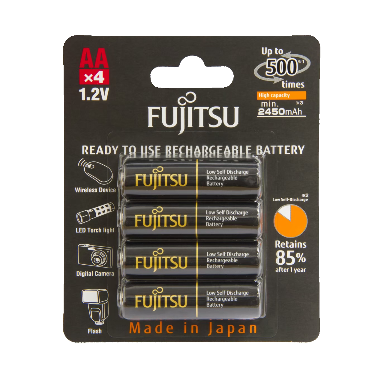ถ่านชาร์จ Fujitsu (ฟูจิตสึ) AA 2550mAh แพ็ค 4 ก้อน รุ่นHR-3UTHCEX(4B)