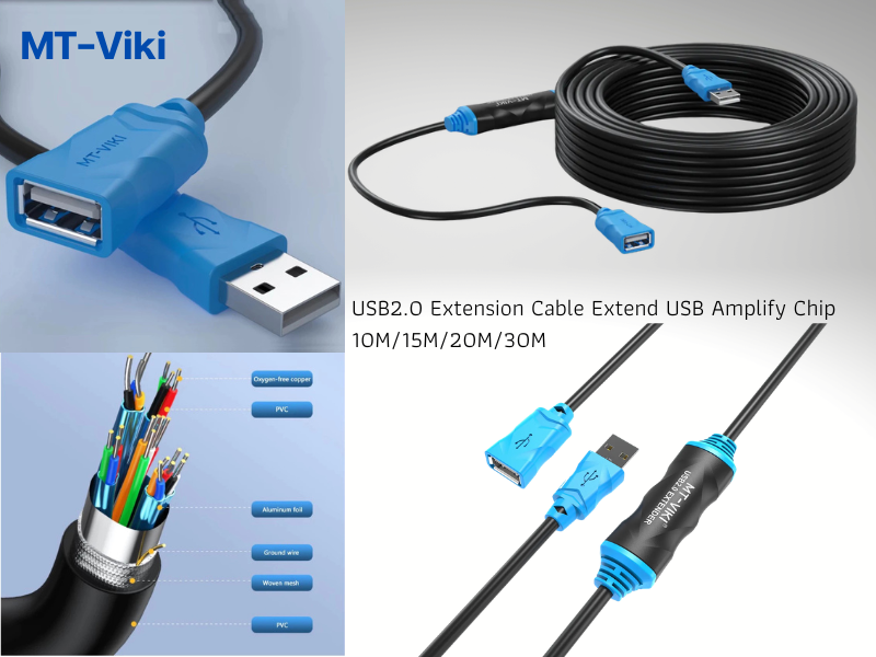 MT-Viki USB2.0 Extension Cable USB Amplify Chip สายความยาวUSB 10.0M