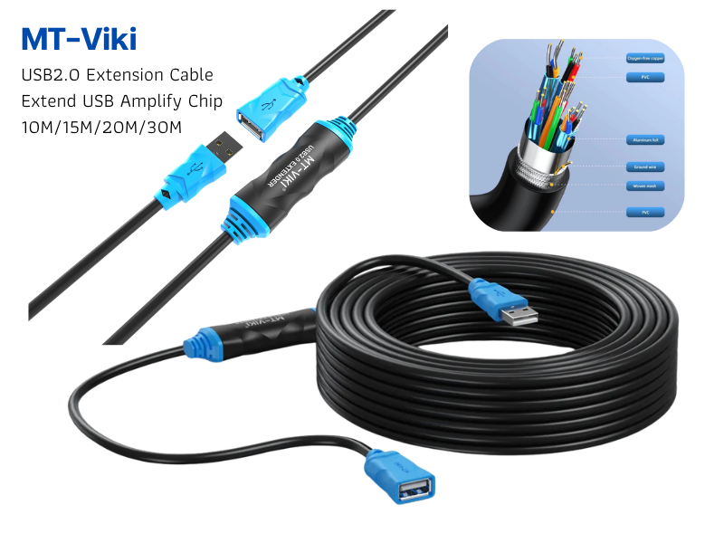 MT-Viki USB2.0 Extension Cable USB Amplify Chip สายความยาวUSB 20.0M