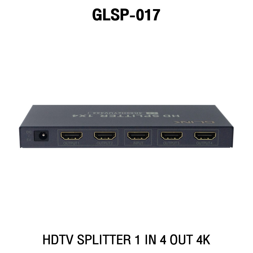GLINK กล่องแยกจอ HDMI V2.0 Splitter 4K 60Hz. HDCP2.0 4Port