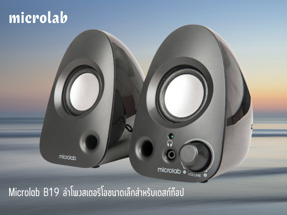 Microlab B19 ลำโพงคอมพิวเตอร์ 2.0 Mini Stereo USB Speaker