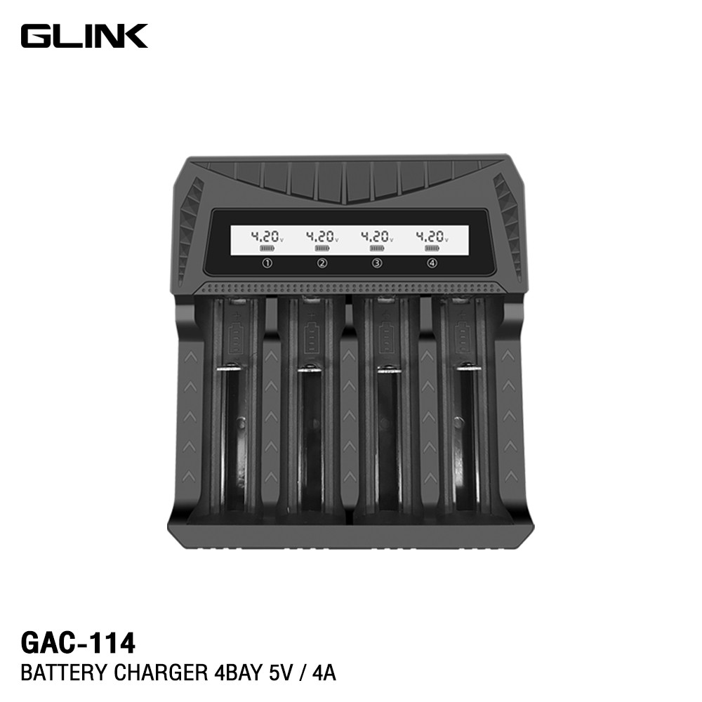 GLINK BATTERY CHARGER 4 BAY 5V/4A แท่นชาร์จถ่าน 4ก้อน