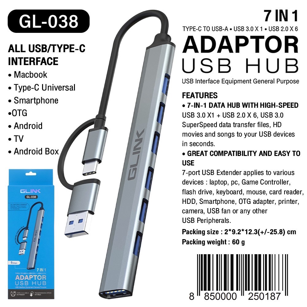 USB3.0 Hub 7in1