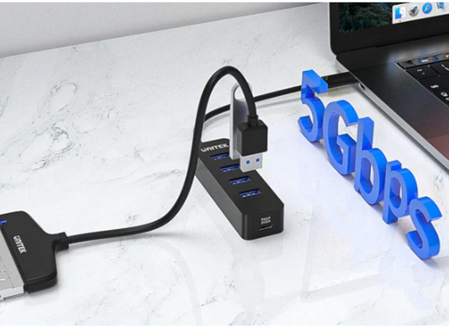 UNITEK USB-C Hub 4port + USB-C Power Charger