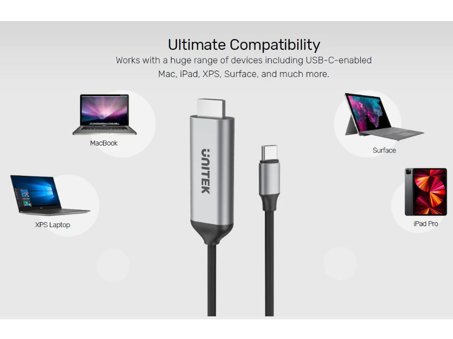 UNITEK USB-C TO DISPLAY PORT 2.0M