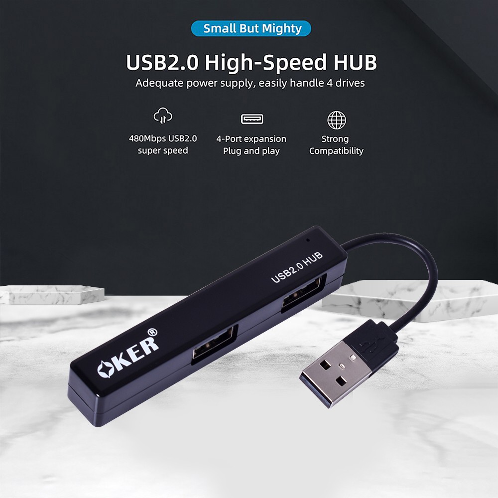 OKER USB2.0 HUB 4port สีดำ