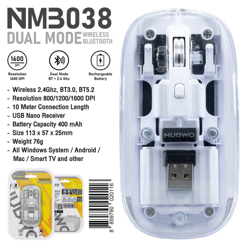 NUBWO Wireless & Bluetooth Mouse