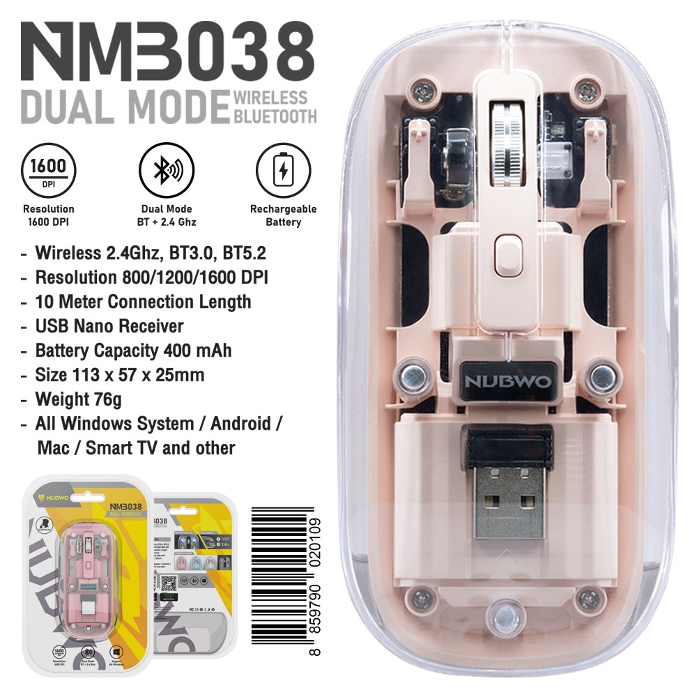 NUBWO Wireless & Bluetooth Mouse