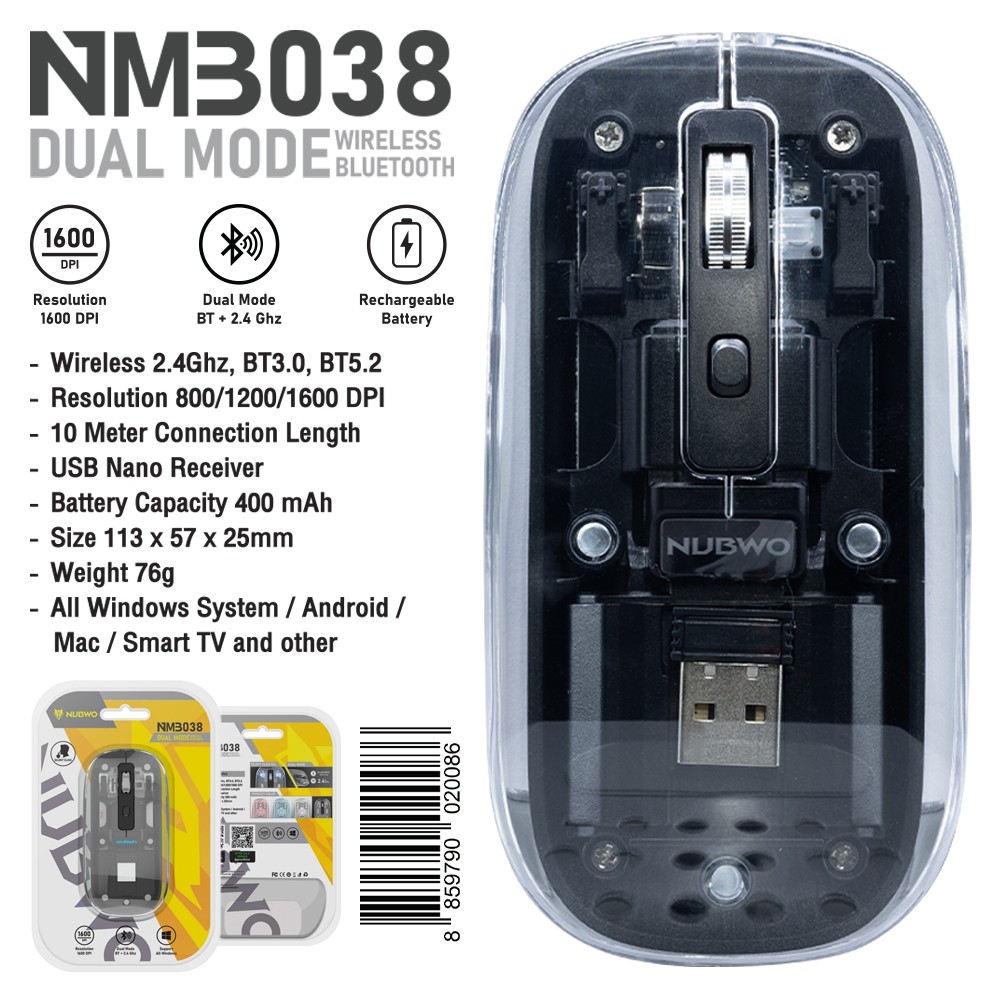 NUBWO Wireless & Bluetooth Mouse