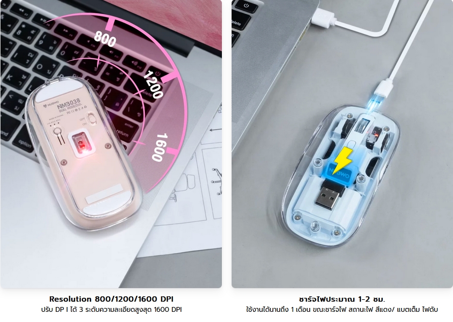 NUBWO Wireless & Bluetooth Mouse