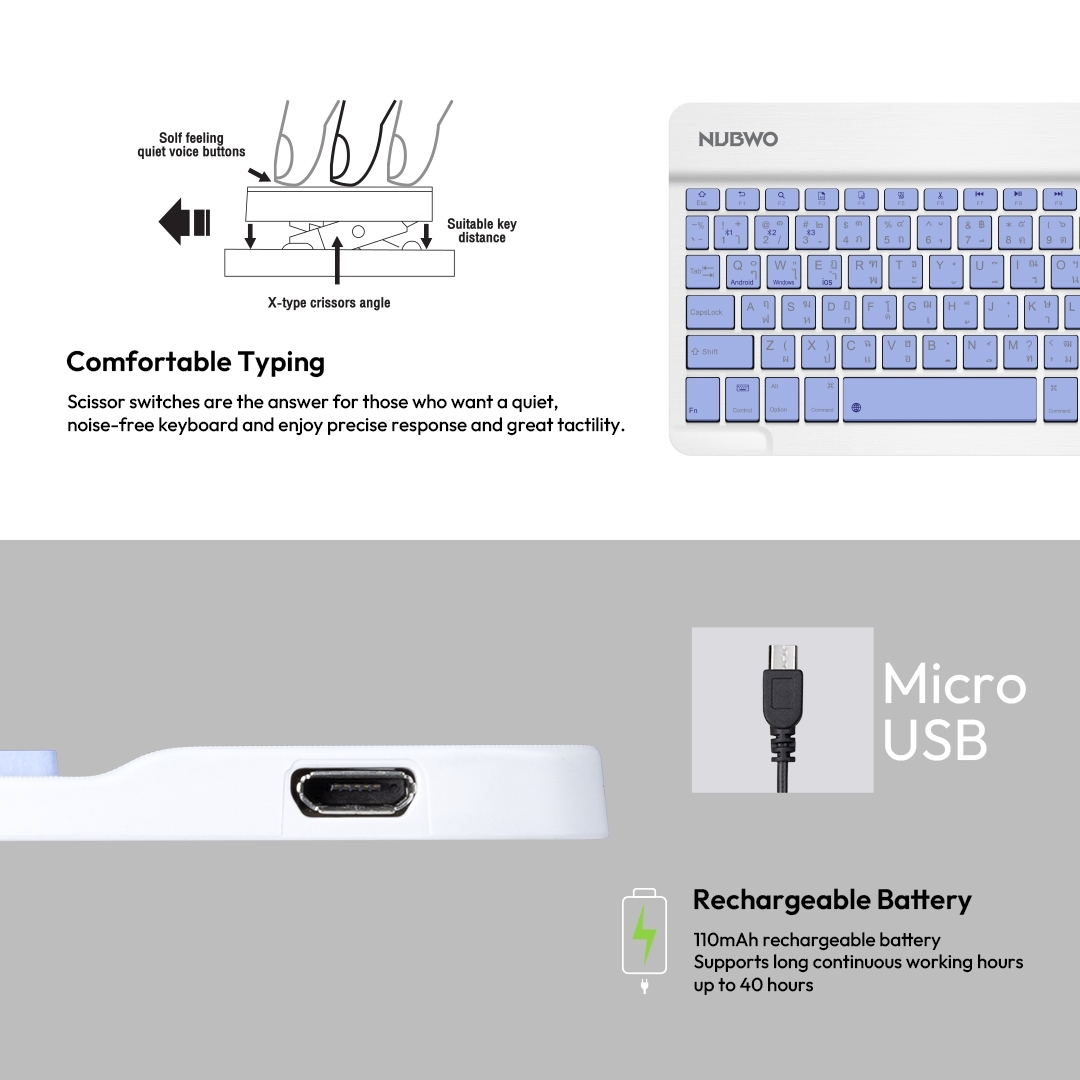 NUBWO BLUETOOTH KEYBOARD