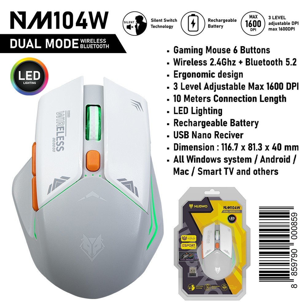 NUBWO Dual Mode Gaming Mouse