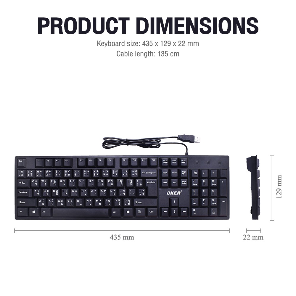 OKER USB KEYBOARD 104keys