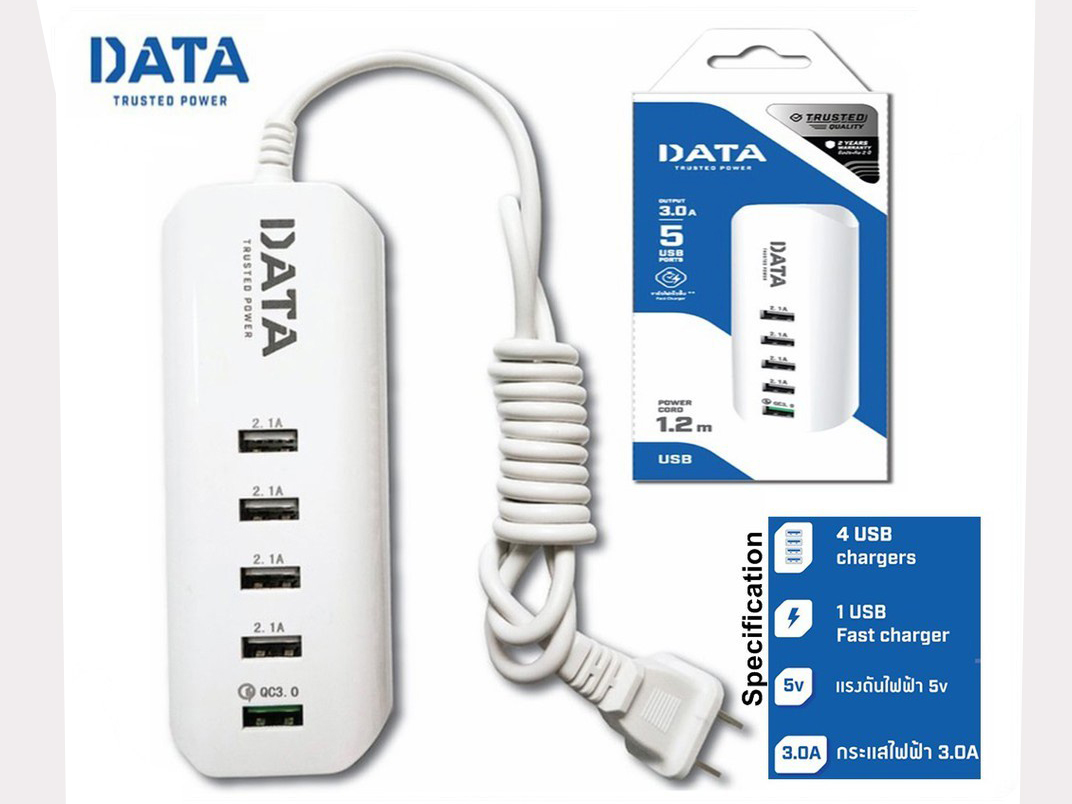 DATA รางปลั๊ก USB 5 ช่อง FAST CHARGER