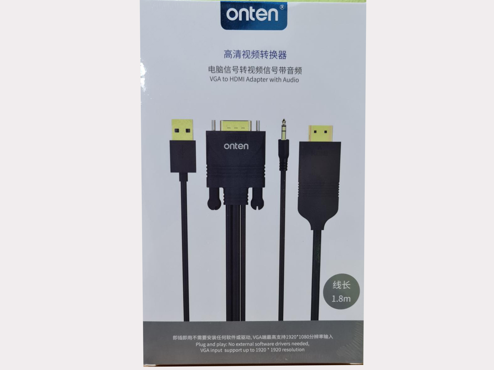 ONTEN CABLE VGA TO HDMI 1.8M จอเป็นพอร์ตHDMI