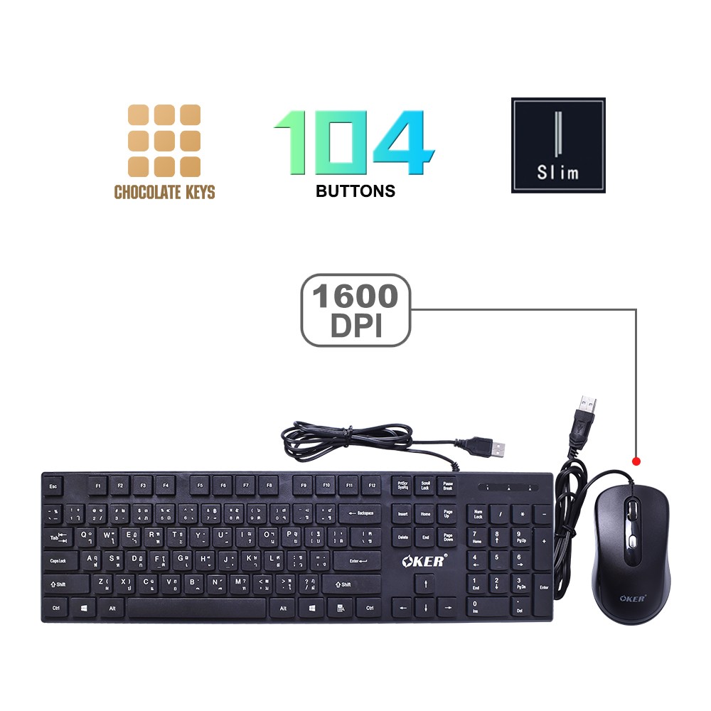 OKER USB SET KEYBOARD+MOUSE