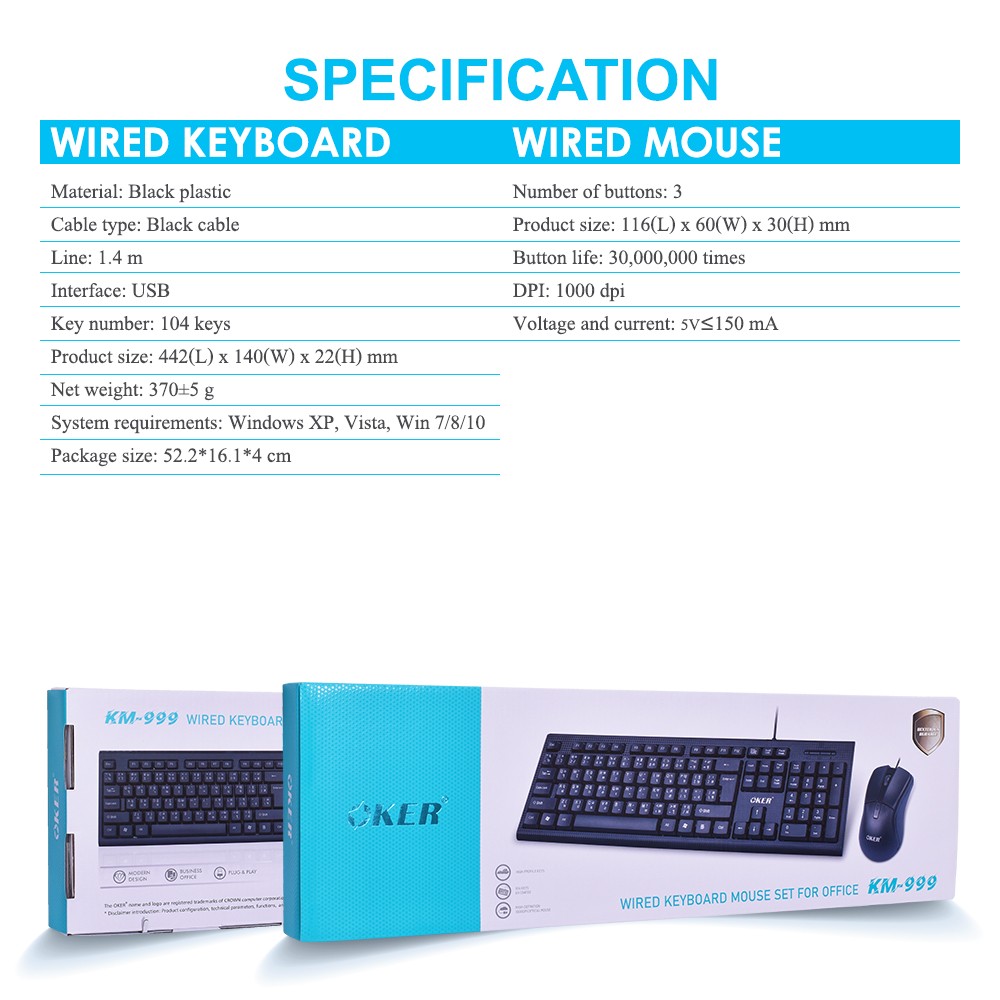 OKER USB SET KEYBOARD+MOUSE