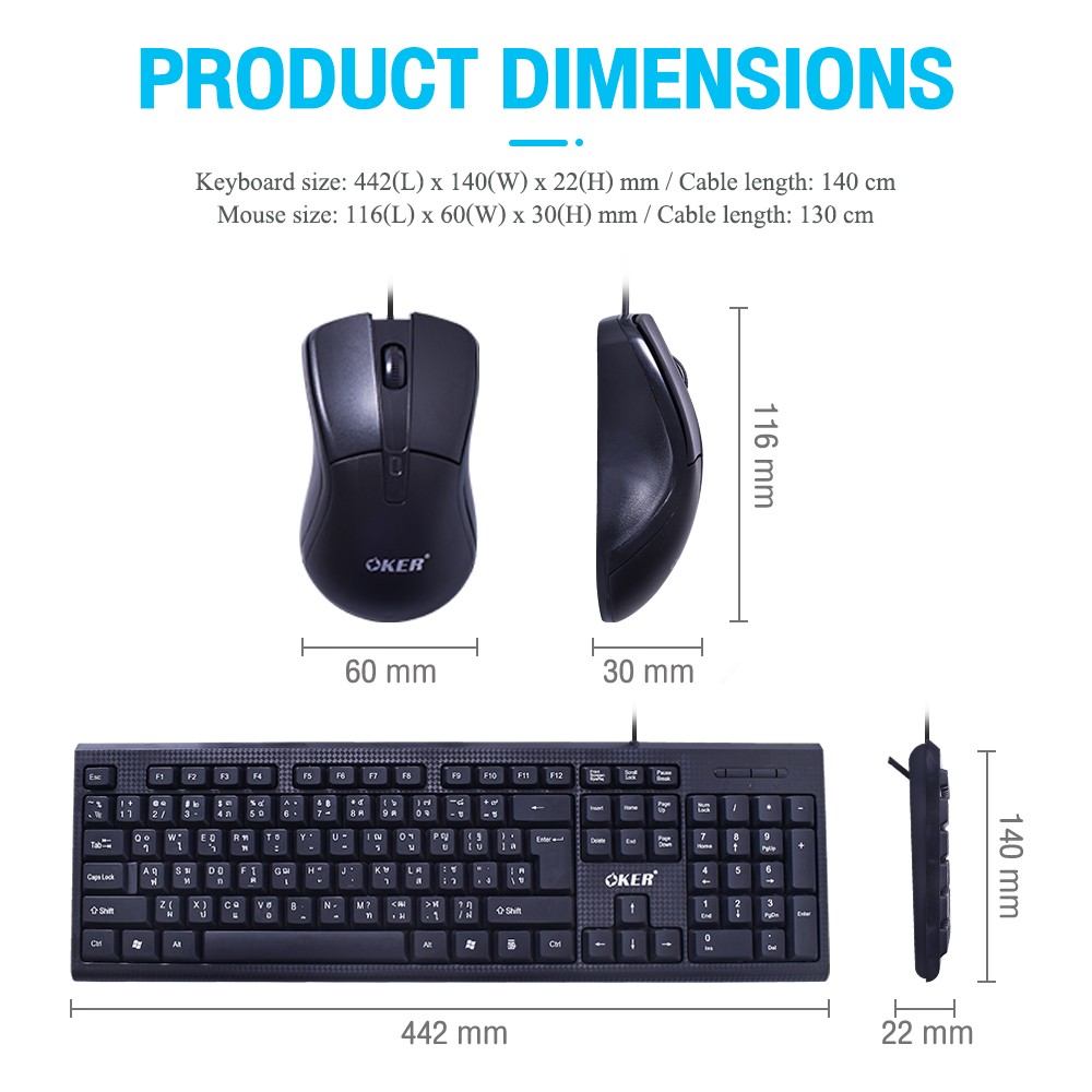 OKER USB SET KEYBOARD+MOUSE