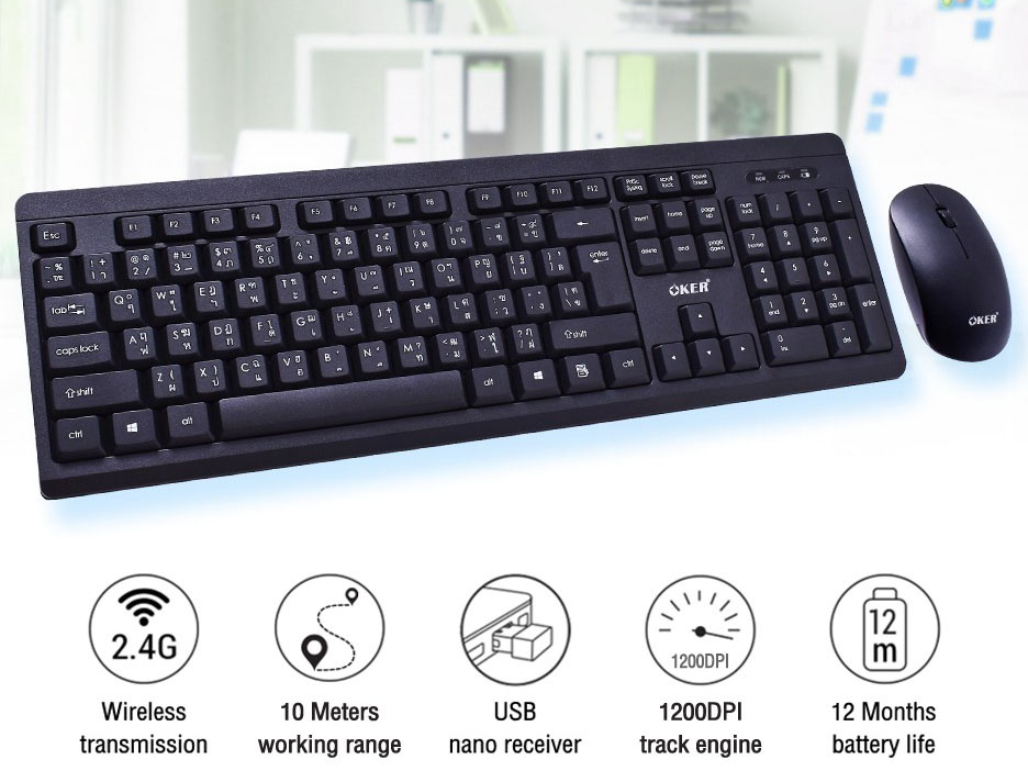 OKER WIRELESS SET KEYBOARD+MOUSE