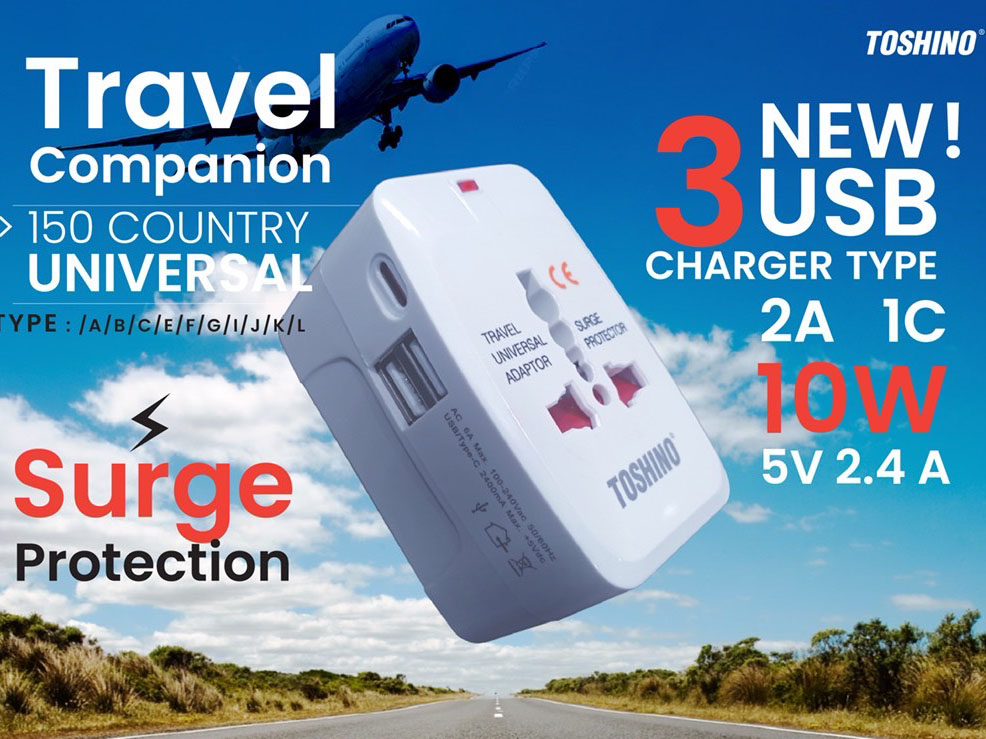 TOSHINO DE-204UC TRAVEL ADAPTER PLUG