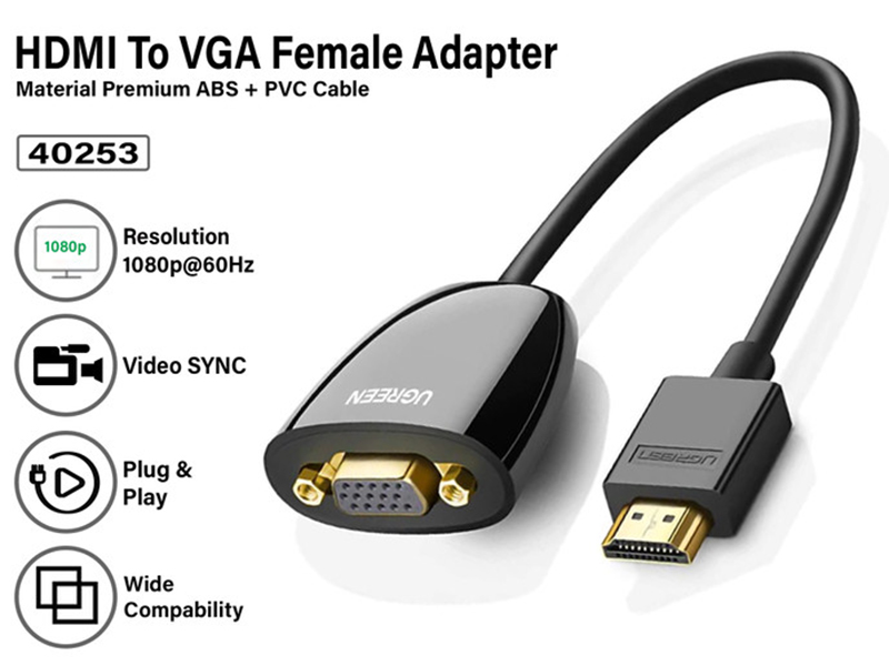 UGREEN HDMI TO VGA Adapter Full HD 1080p