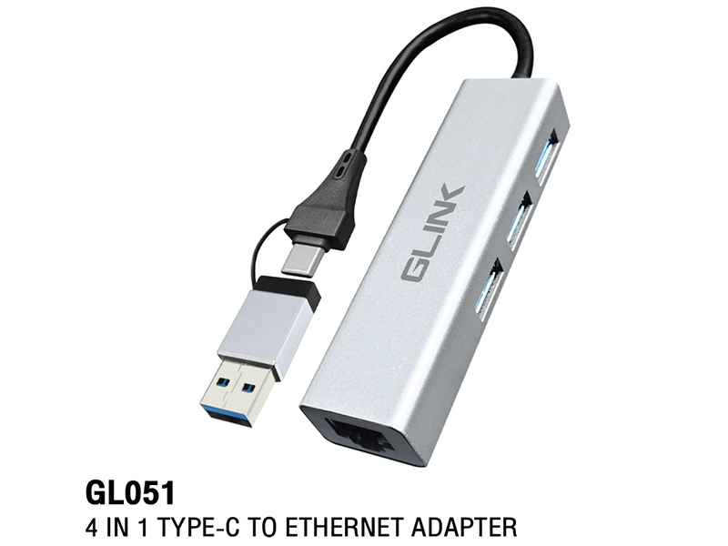 GLINK USB TYPE-C TO LAN+USB3.0 Hub