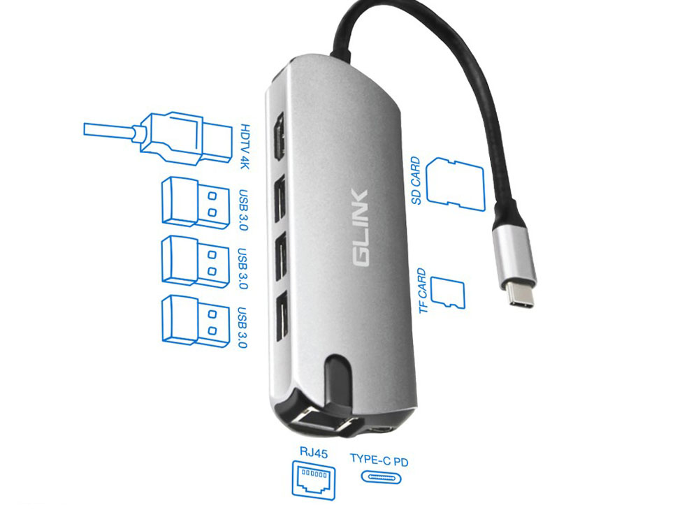 GLINK USB-C MULTIFUNCTION 8-in-1