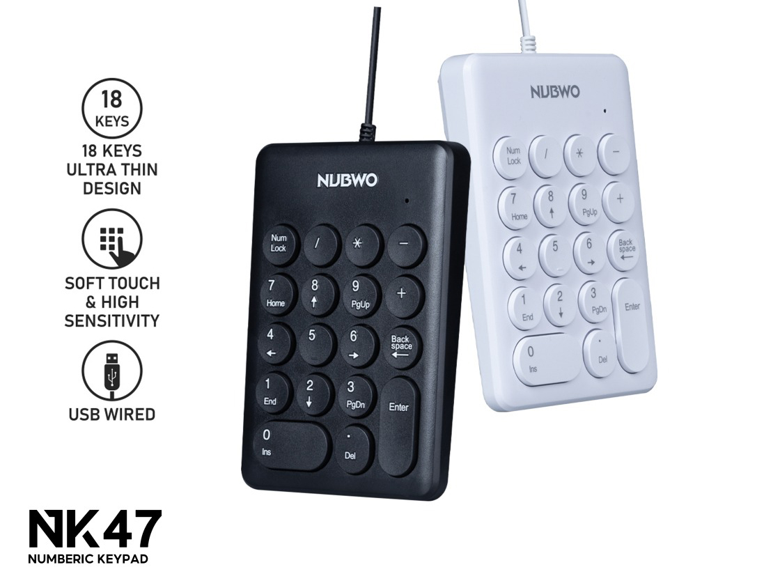 NUBWO NK47 Numeric Keypad 18keys แป้นพิมพ์ตัวเลข USB