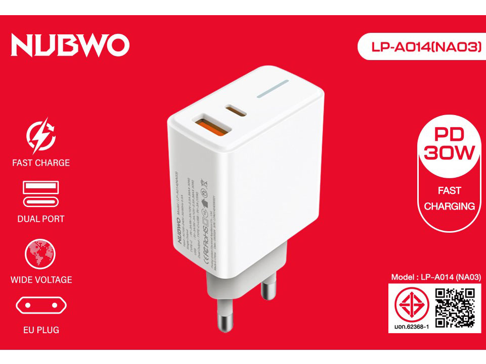 NUBWO ADAPTER ชาร์จมือถือ มี มอก.TYPE-C 30W